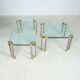 2 tables basses avec plateau en verre et pieds en laiton par Peter Ghyczy, 1970s