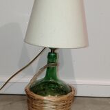 Wicker bottle lamp