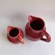 2 petits pots à lait et à crème Onnaing art déco rouge