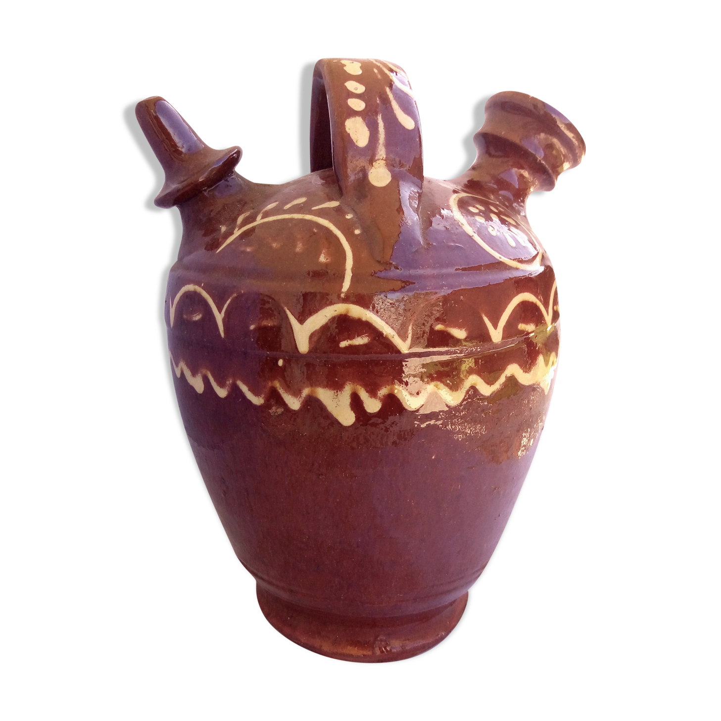 Patterned glazed terracotta gargoulette