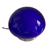 Lampe champignon vintage bleu globe en verre style années 70