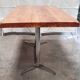 Ancienne table en chêne et inox vintage