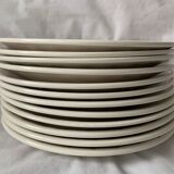 12 flat plates in red earthenware Gien 1970