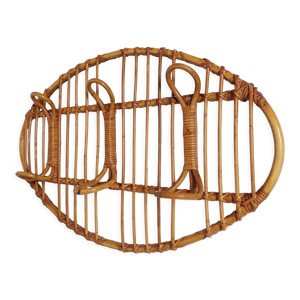 Porte manteau vintage rotin