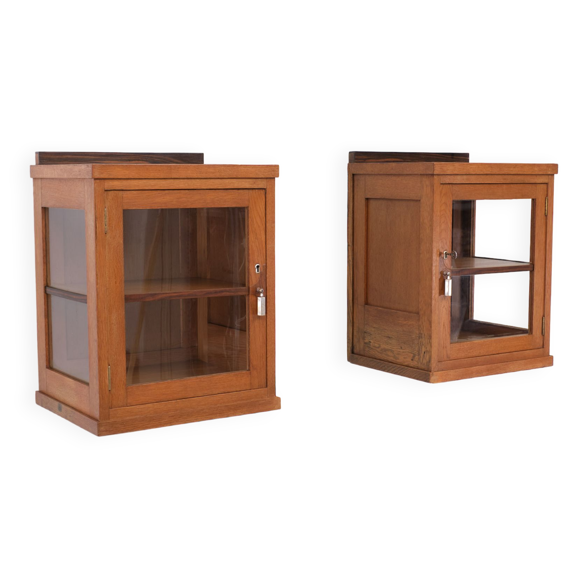 Oak art deco hanging cabinets 1930s