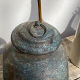 Antique lantern suspension in brass and glass