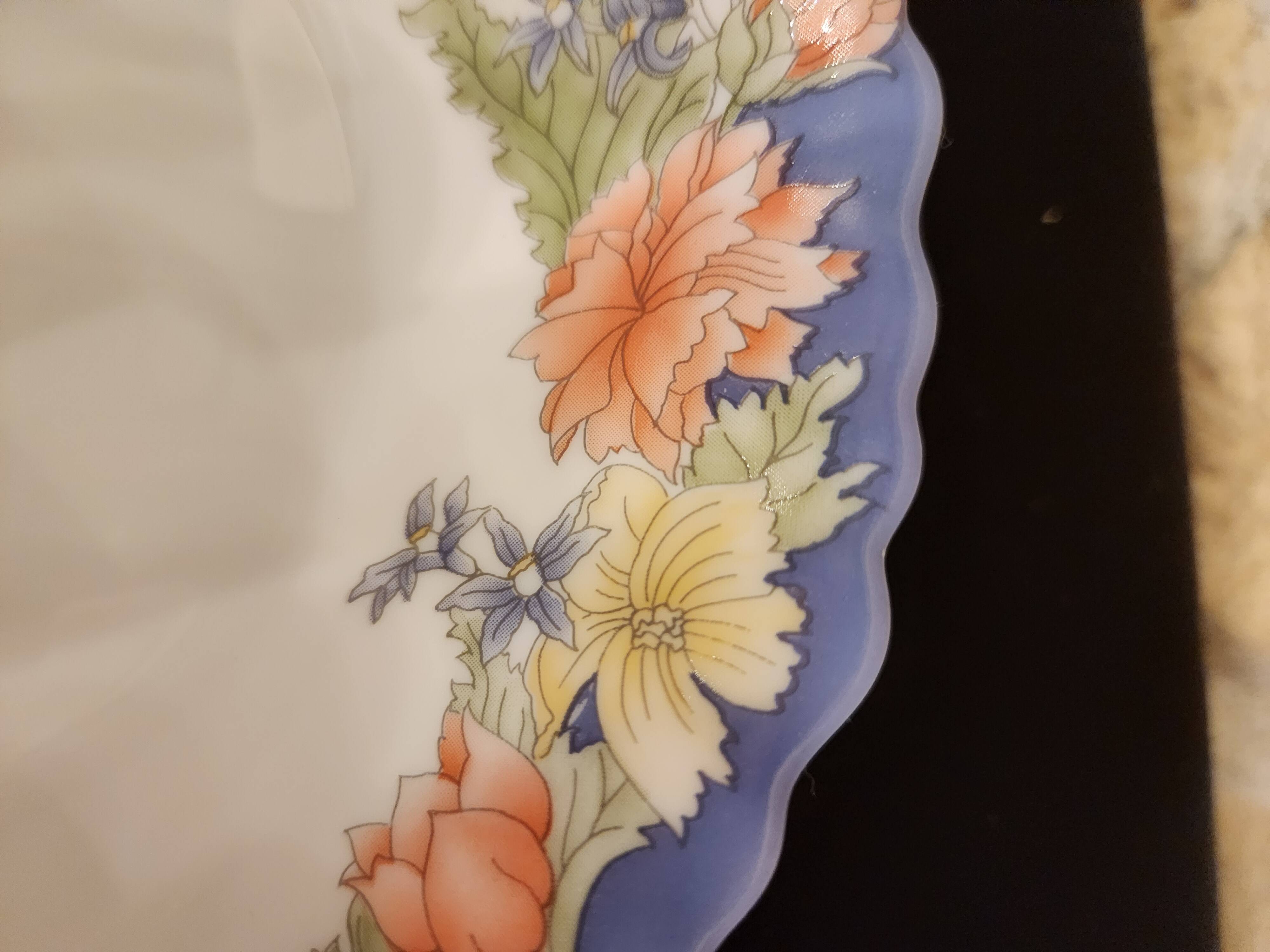 Set of 6 floral deep plates by Arcopal – 1970s/80s – Ø18 cm