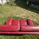 Red leather sofa
