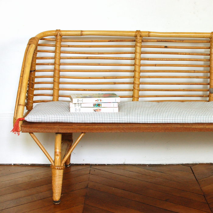 Children's rattan bench