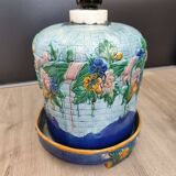 Antique Victorian Art Majolica Earthenware Cheese Cover with Dish