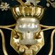 Large Italian gilt metal and crystal glass sconces from Banci Firenze, 1960s, set of 2