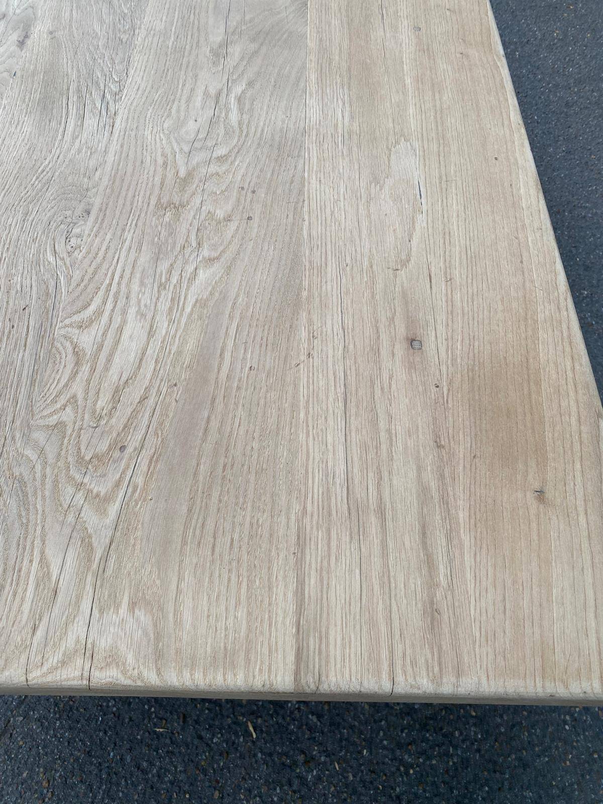 Farmhouse dining table stripped in solid raw oak 1930 - 216cm