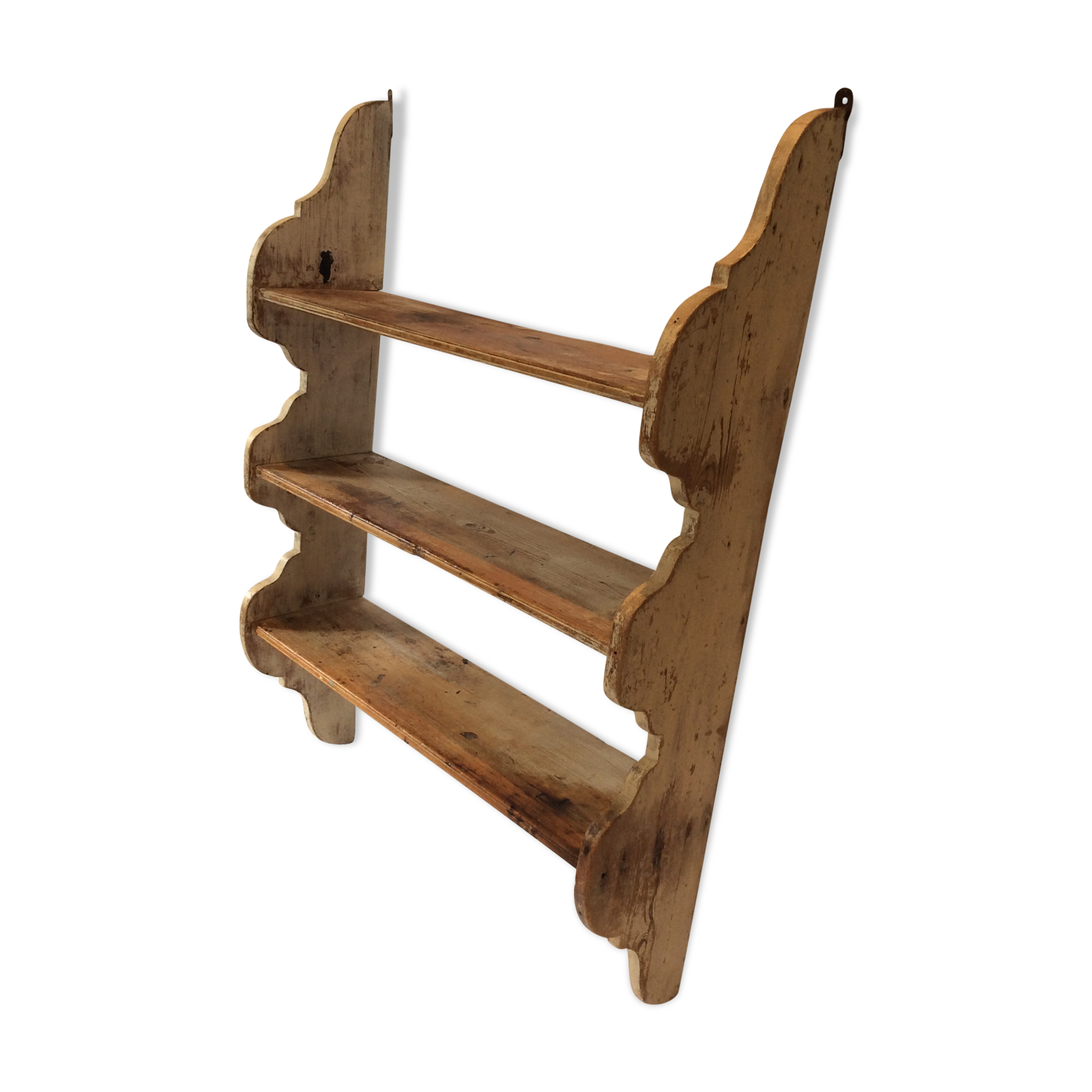 Patinated wooden shelf