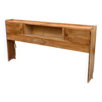 Tête de lit cosy art déco bois de ronce laqué 1960 195cm