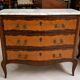 Curved Louis XV commode in marquetry – marble top – 19th century