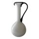 Single flower vase in white and black opaline