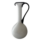 Soliflore en opaline blanc et noir 