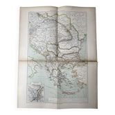 Carte ancienne Péninsule des Balkans 69x54cm