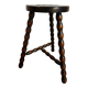 Tripod stool, turned wooden plant holder
