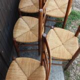Lot de 5 chaises paillées