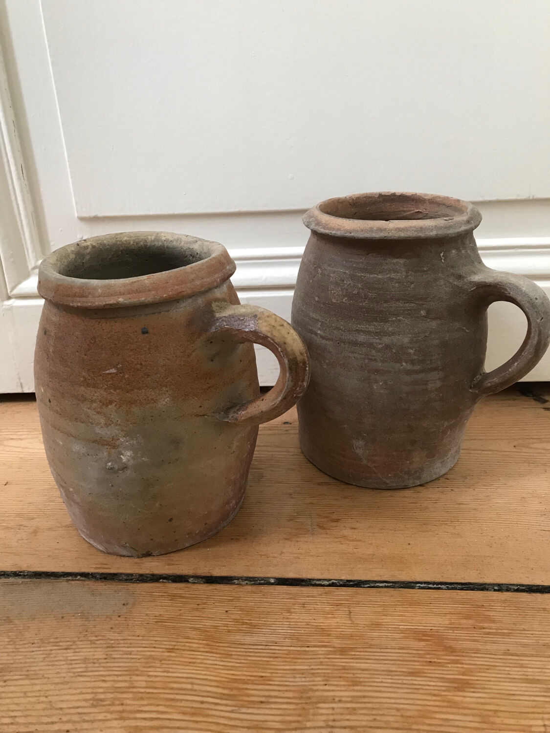 Série de 2 pots en grès