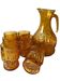 Vintage amber glass glasses and carafe set