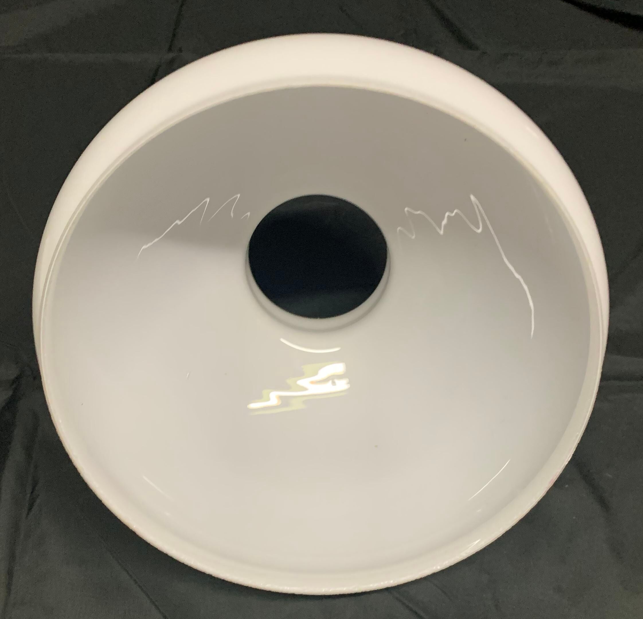 White opaline glass dome lampshade