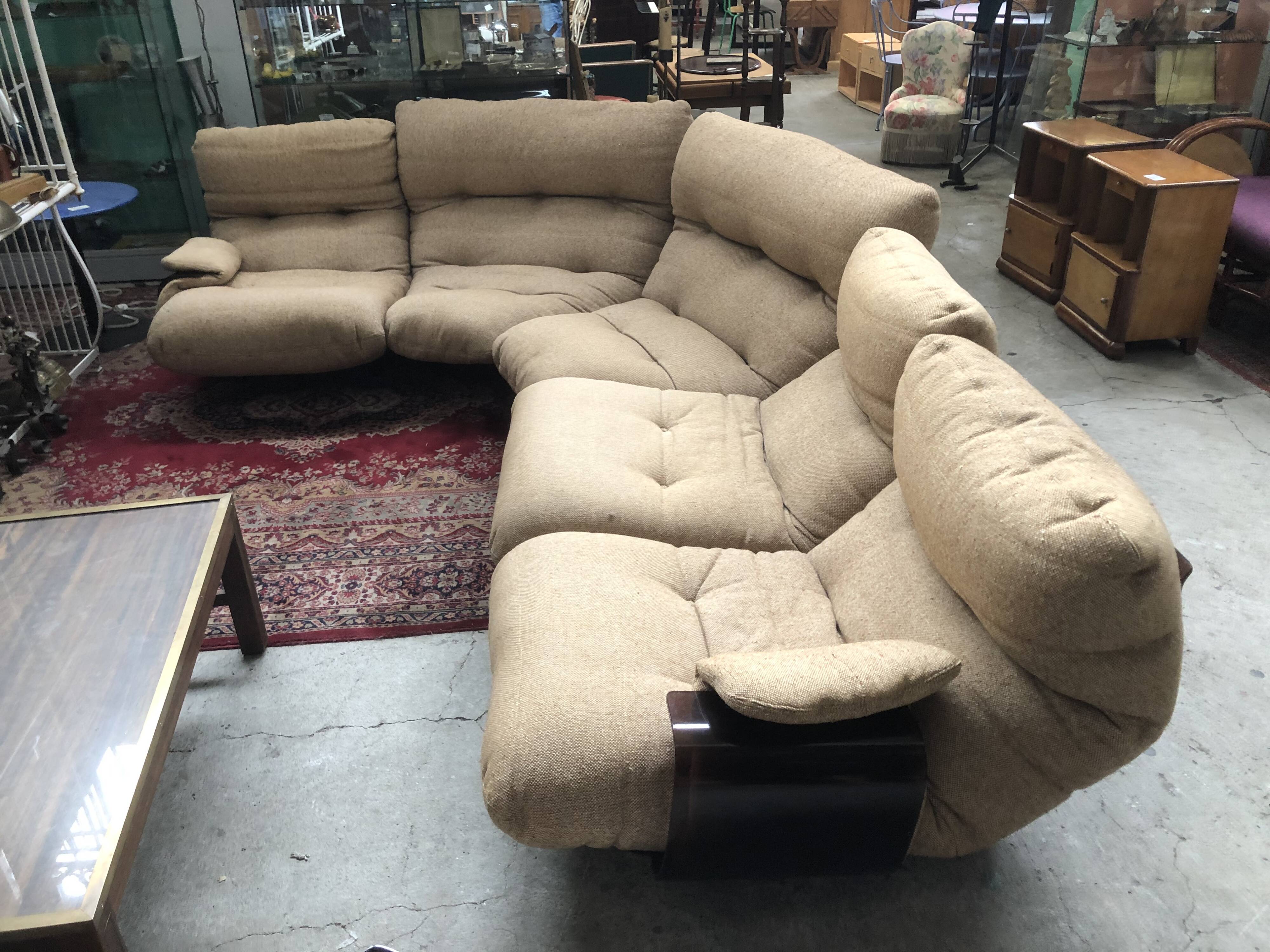 Corner salon marsala by Michel Ducaroy for Ligne Roset 1970