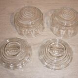 Sucrier de table en verre moulé transparent art déco