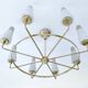 Large Vintage Italian Pendant Light, 1950s, Brass Glass