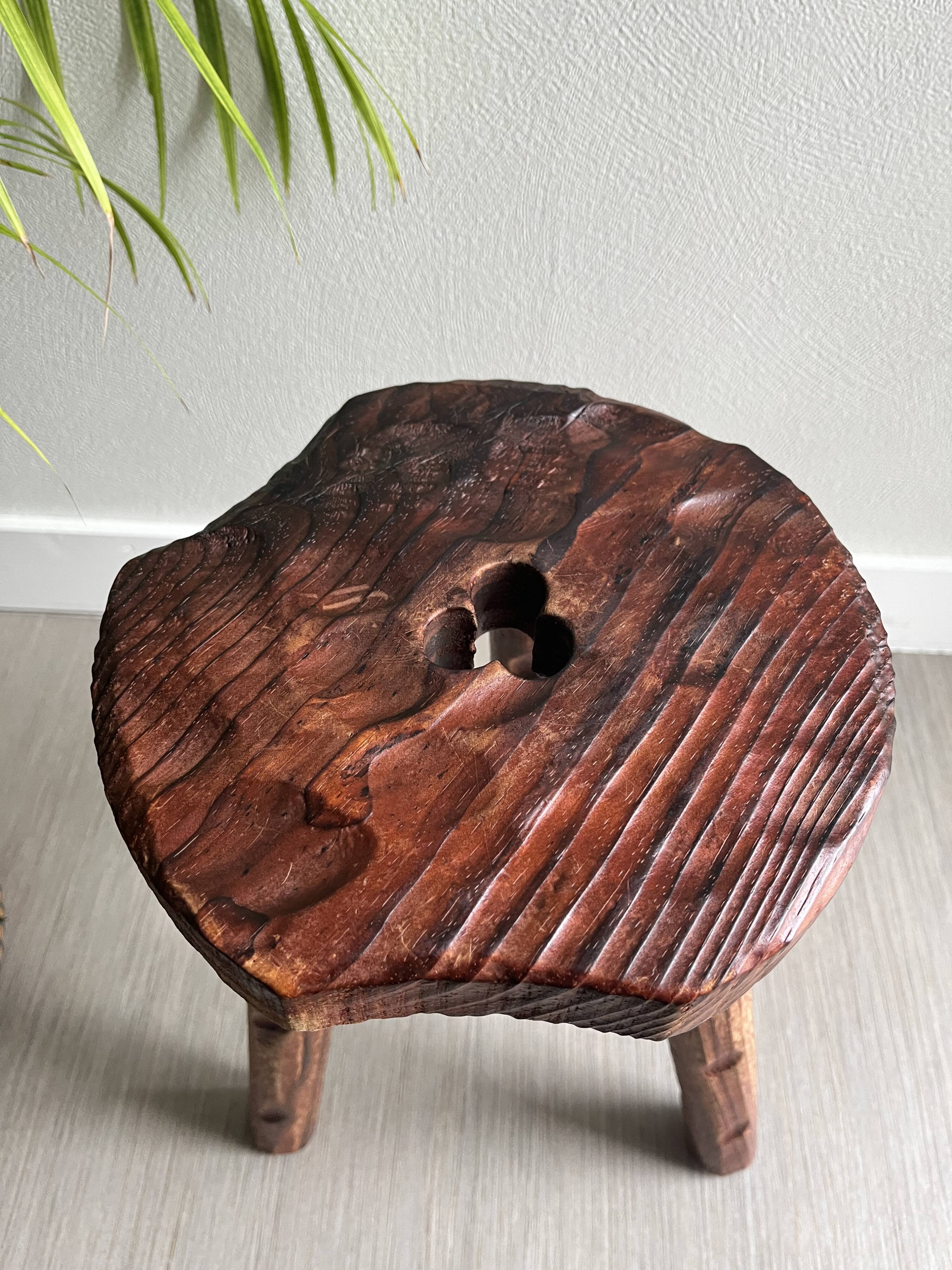 Wooden tripod stool