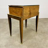 Art Deco mirror and brass bedside table