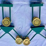 suite of 2 pairs of wall lamps 1940/1950 green & gold DLG Jean Royere VINTAGE