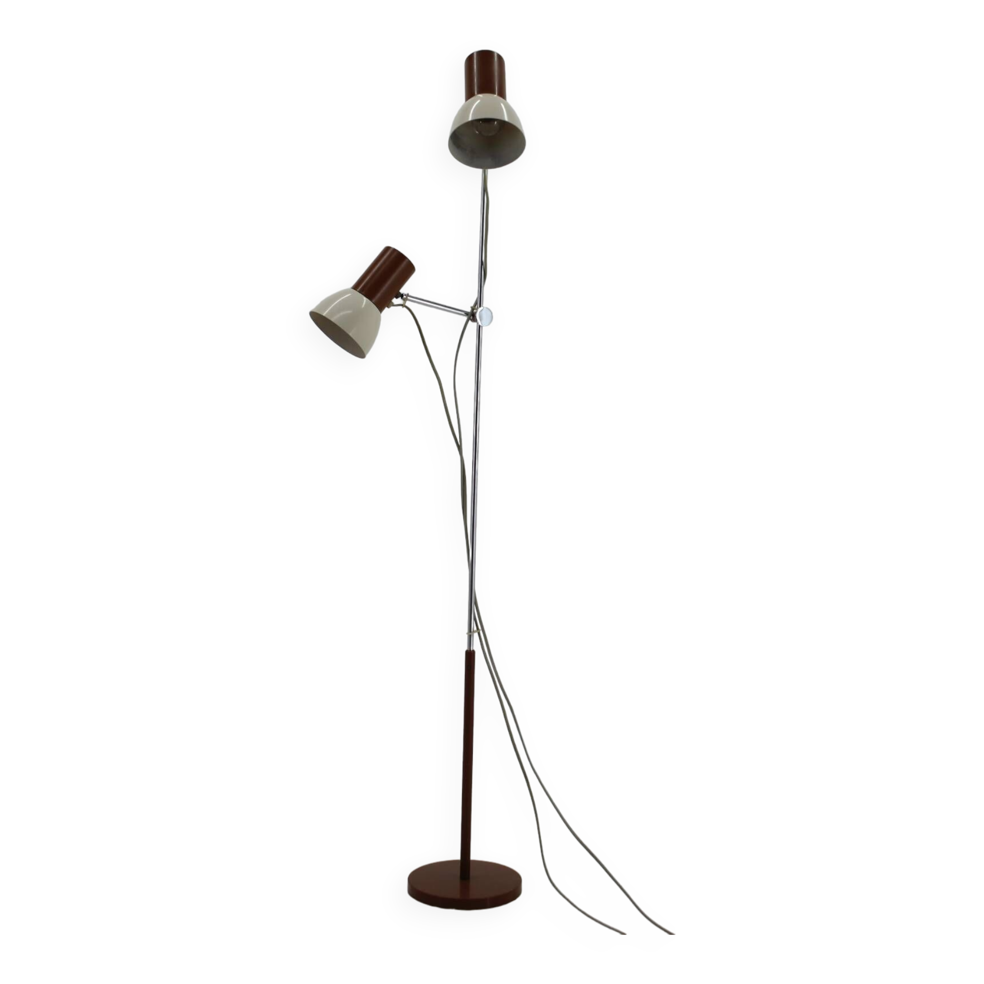 1970s chrome & metal adjustable floor lamp, czechoslovakia