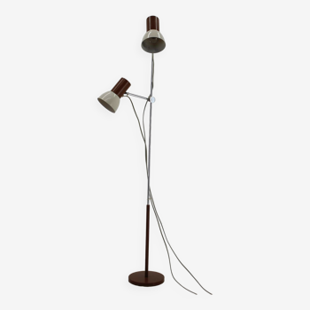 1970s chrome & metal adjustable floor lamp, czechoslovakia