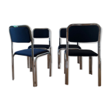 Set of 4 chrome steel chairs