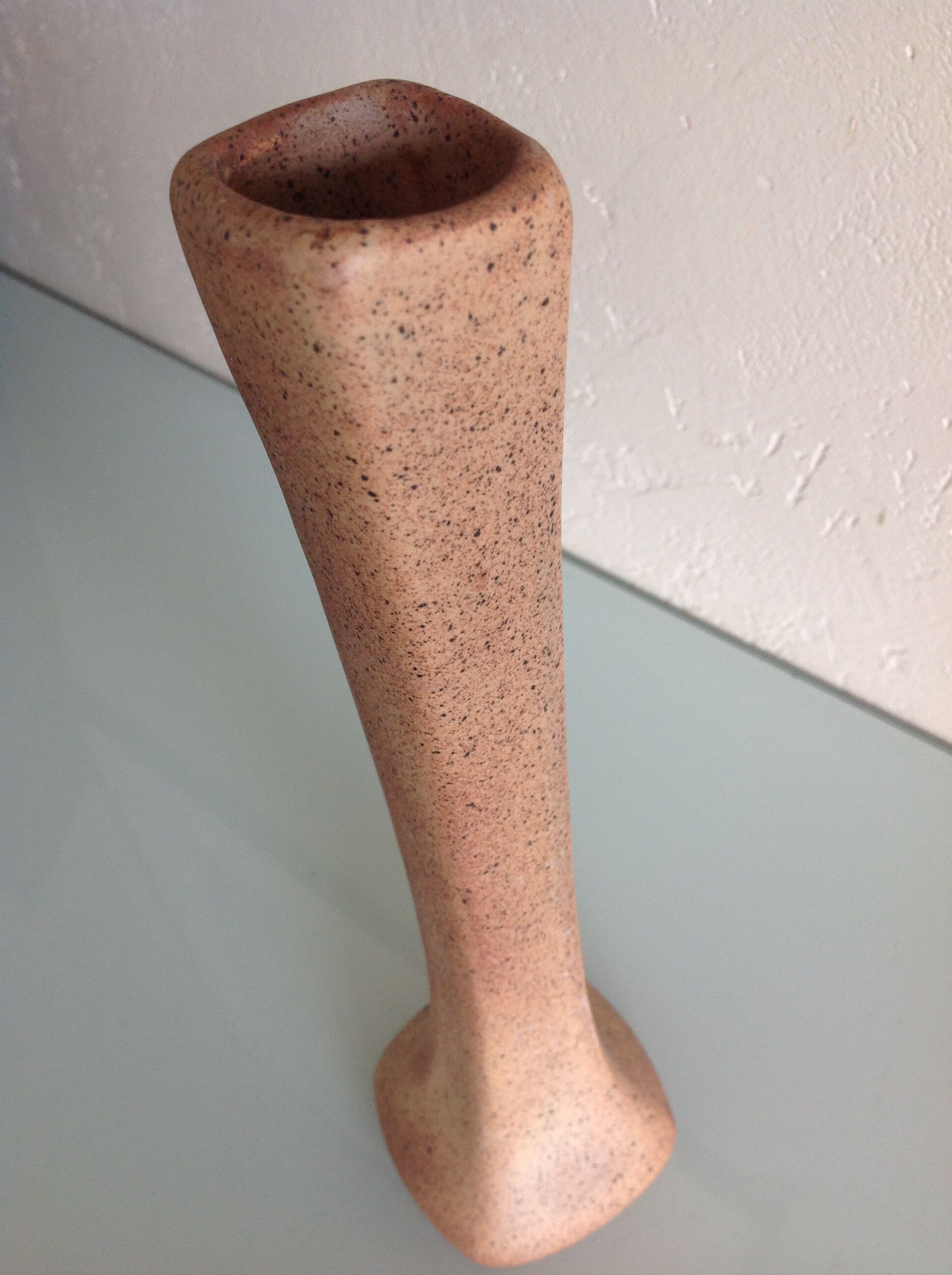 Vase soliflore in beige cermal from Vallauris / vintage 60s-70s