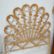 Vintage headboard peacock rattan
