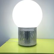 Lamp in chrome steel and opal glass by Michel Boyer for Verre Lumière