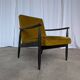 Vintage Yellow Fabric Armchair: Mid-Century Modern Lounge Chair
