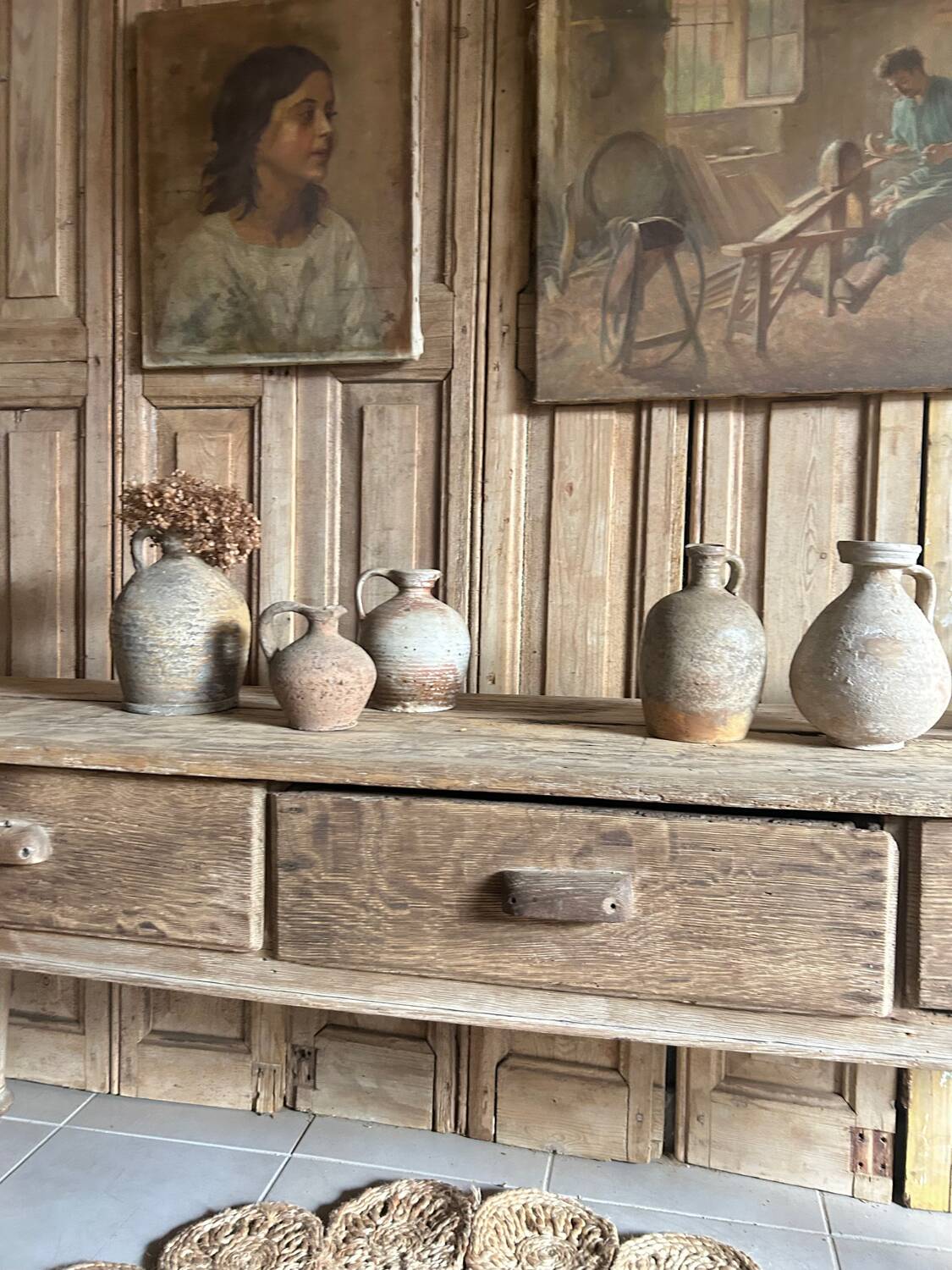 Ancienne table à cruche , console