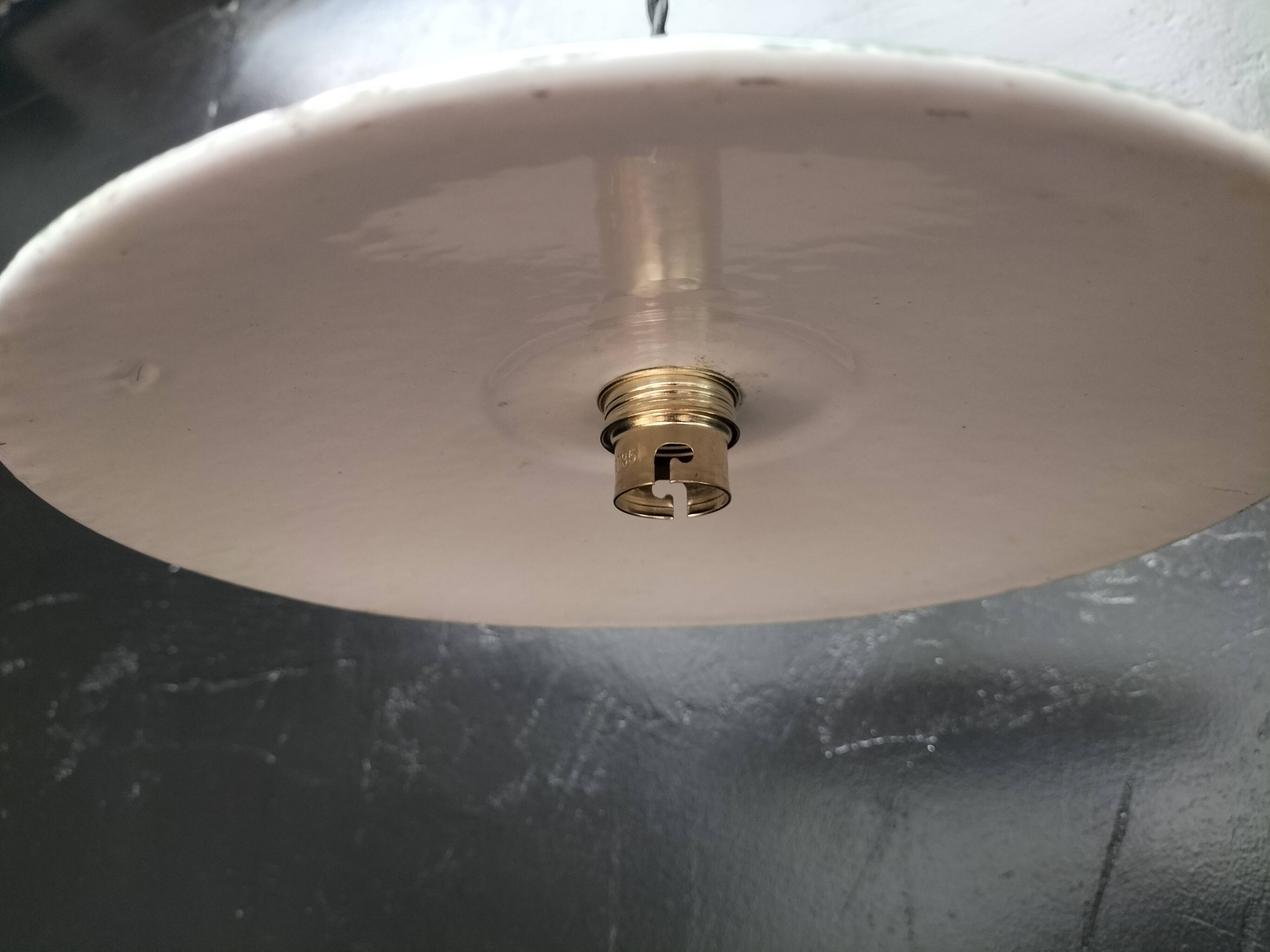 4 enameled sheet metal pendants