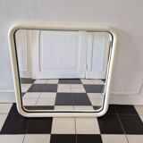 Vintage white tubular mirror from Italy, 70s
