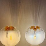 Mazzega globe lamp duo from Murano