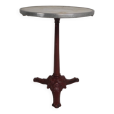 Table bistrot avec pieds en fonte et plateau en marbre, années 1920