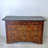 19th century chest of drawers with black marble top