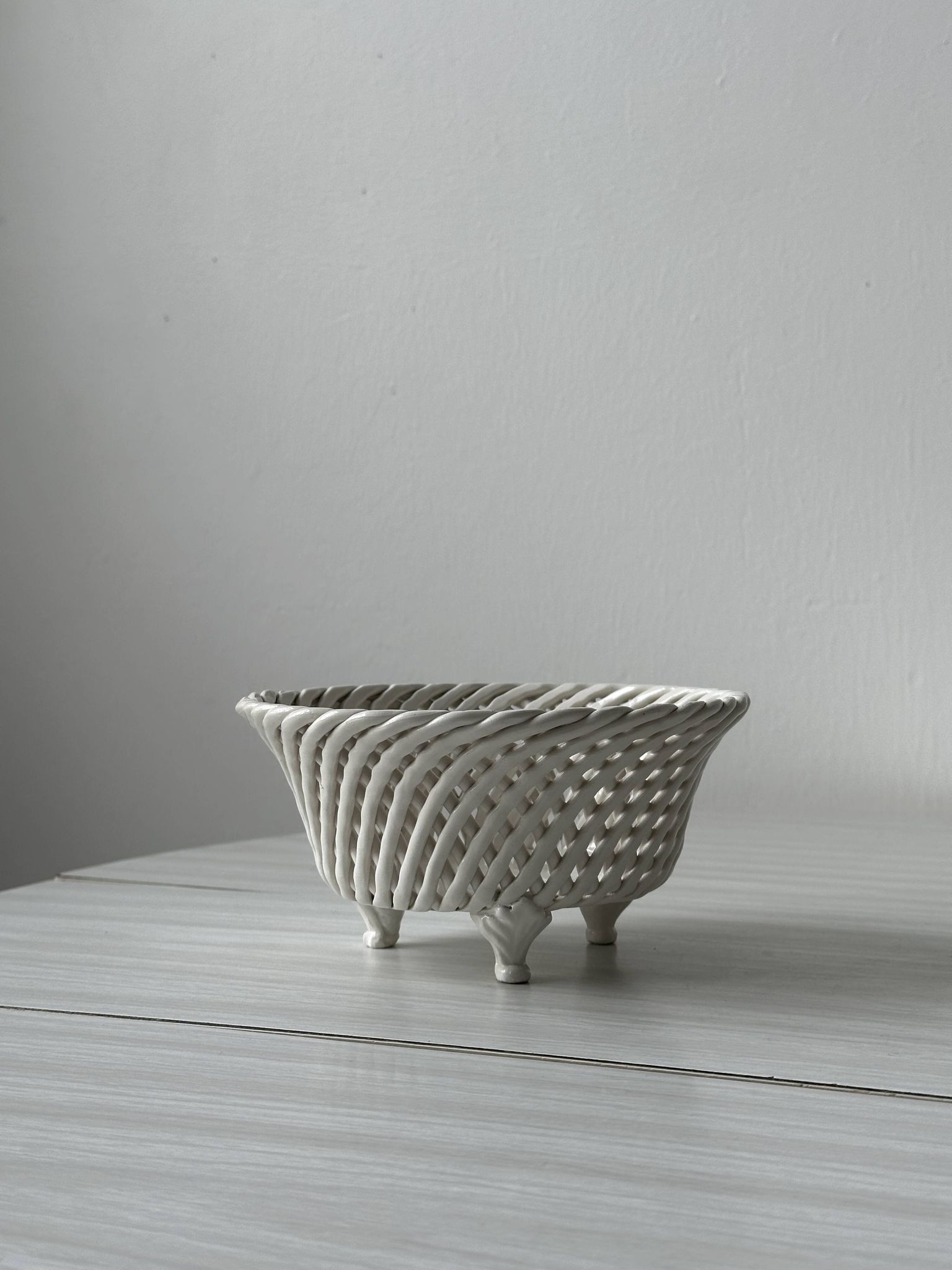 Bowl - braided salad bowl in French ceramic