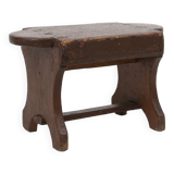 Tabouret bas rustique français en bois peint, vers 1900