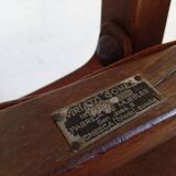 Set of 8 walnut and leather chairs from the 1950s