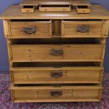 Art nouveau style baltic pine chest of drawers with mirror